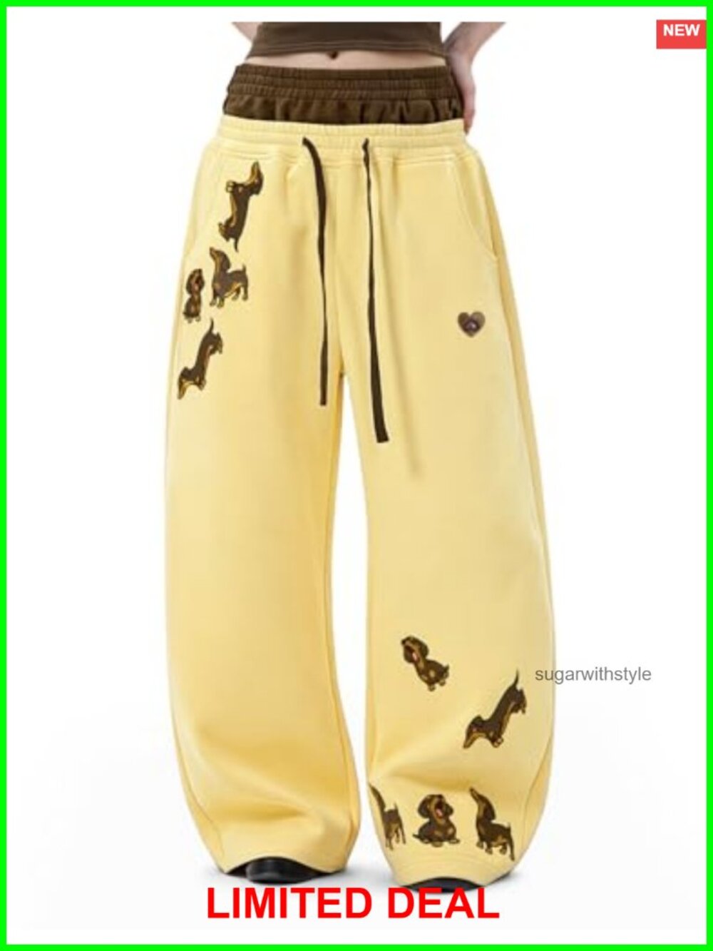 Dachshund Baggy Sweatpants Double Waist Wide Leg Y2K Unisex Loose Trousers